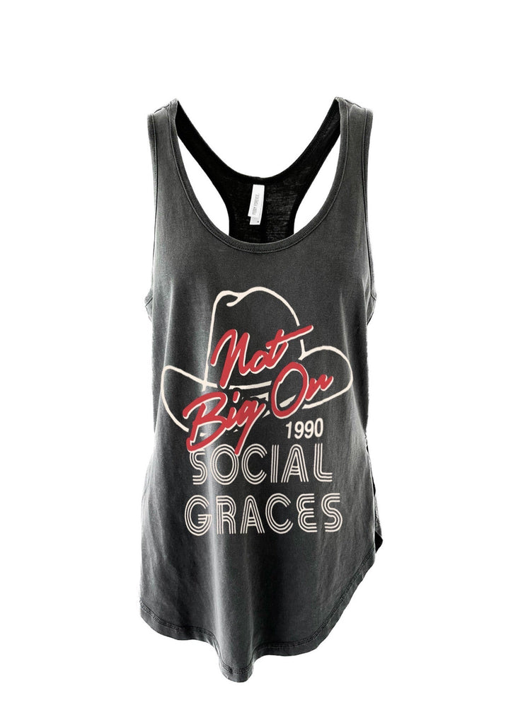 pebby forevee Tank Top NOT BIG ON SOCIAL GRACES BOYFRIEND SIDE SLIT TANK