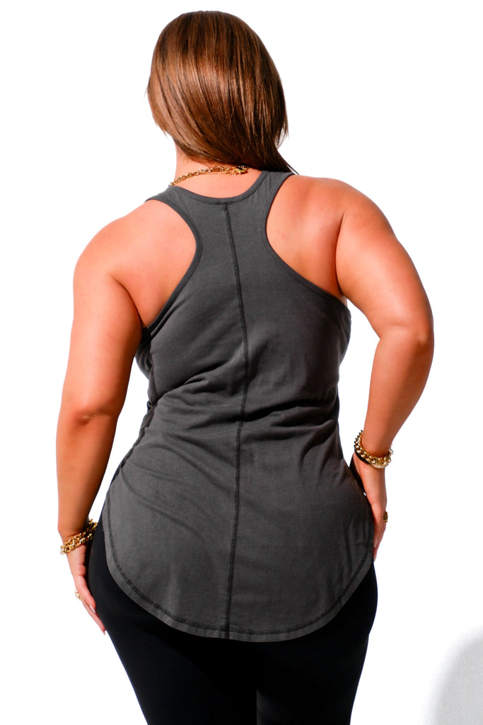 pebby forevee Tank Top NOT BIG ON SOCIAL GRACES BOYFRIEND SIDE SLIT TANK