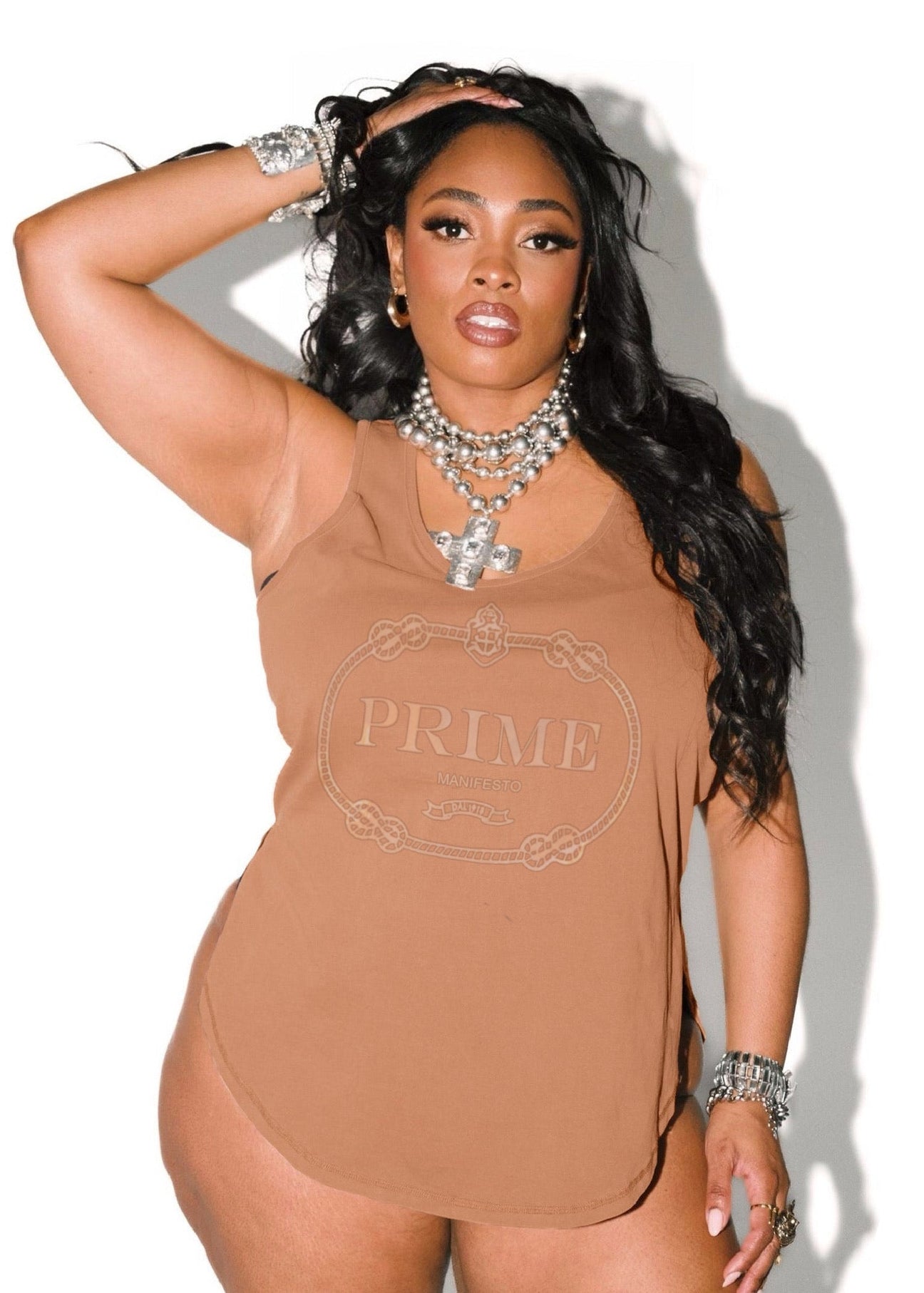 pebby forevee Tank Top PRIME MANIFESTO BOYFRIEND SIDE SLIT TANK