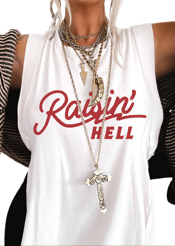 pebby forevee Tank Top RAISIN' HELL VINTAGE HIGH HOPES OVERSIZED SIDE SLIT TANK