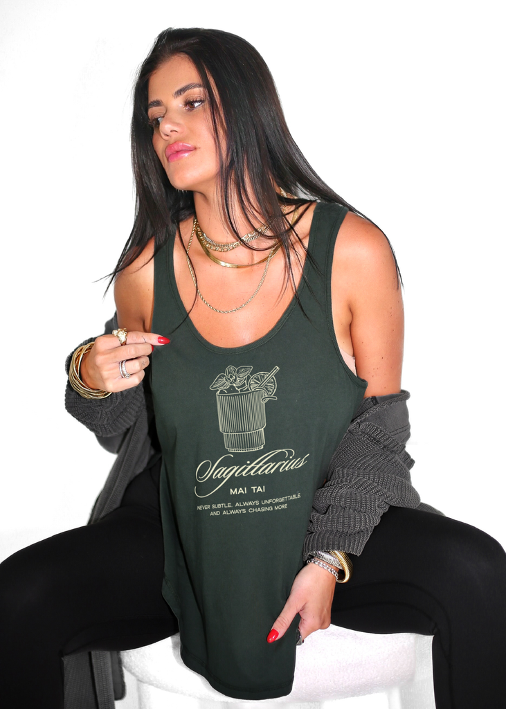 pebby forevee Tank Top SAGITTARIUS COCKTAIL BOYFRIEND SIDE SLIT TANK