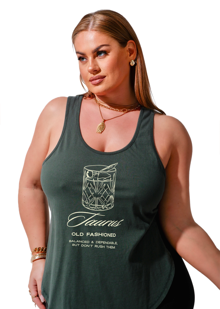 pebby forevee Tank Top TAURUS COCKTAIL BOYFRIEND SIDE SLIT TANK