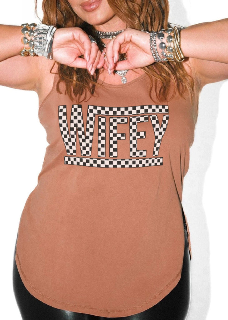 pebby forevee Tank Top WIFEY BOYFRIEND SIDE SLIT TANK