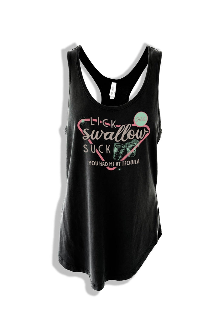 pebby forevee Tank Top YOU HAD ME AT TEQUILA BOYFRIEND SIDE SLIT TANK