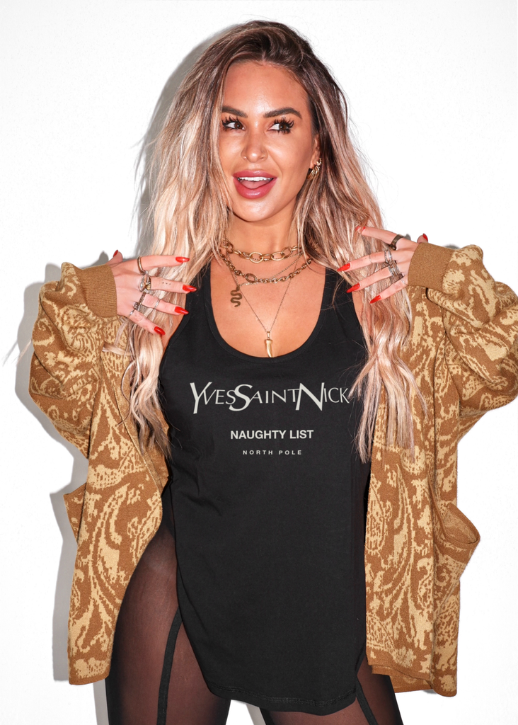 pebby forevee Tank Top YVES SAINT NICK BOYFRIEND SIDE SLIT TANK