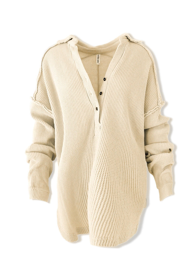 pebby forevee Thermal HAVEN SIDE SLIT HENLEY