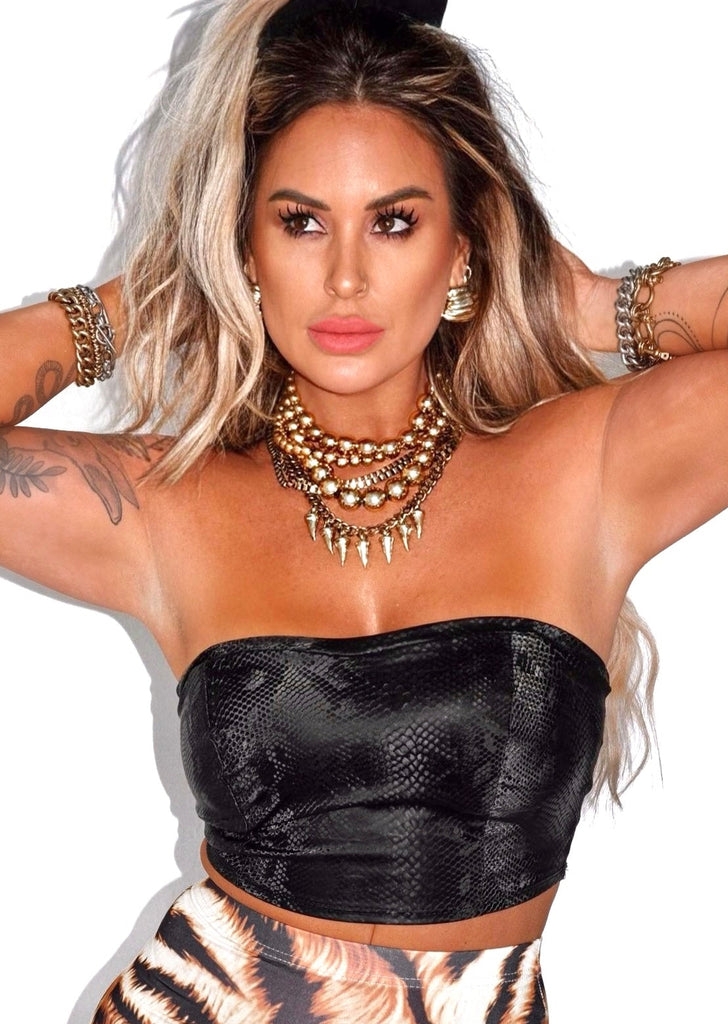 pebby forevee Tube Top HE WANTS THIS FAUX LEATHER TUBE TOP