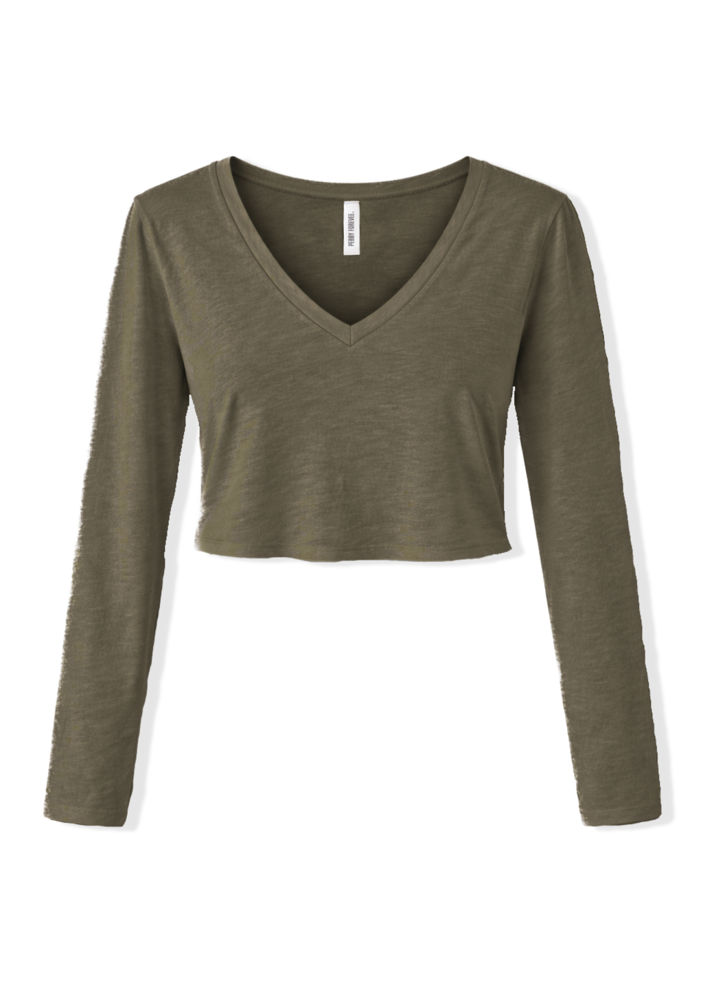 ジャージ stein over sleeve V neck po CROPPED LONG SLEEVE V-NECK MINERAL WASHED SIDE SLIT TOP – Pebby