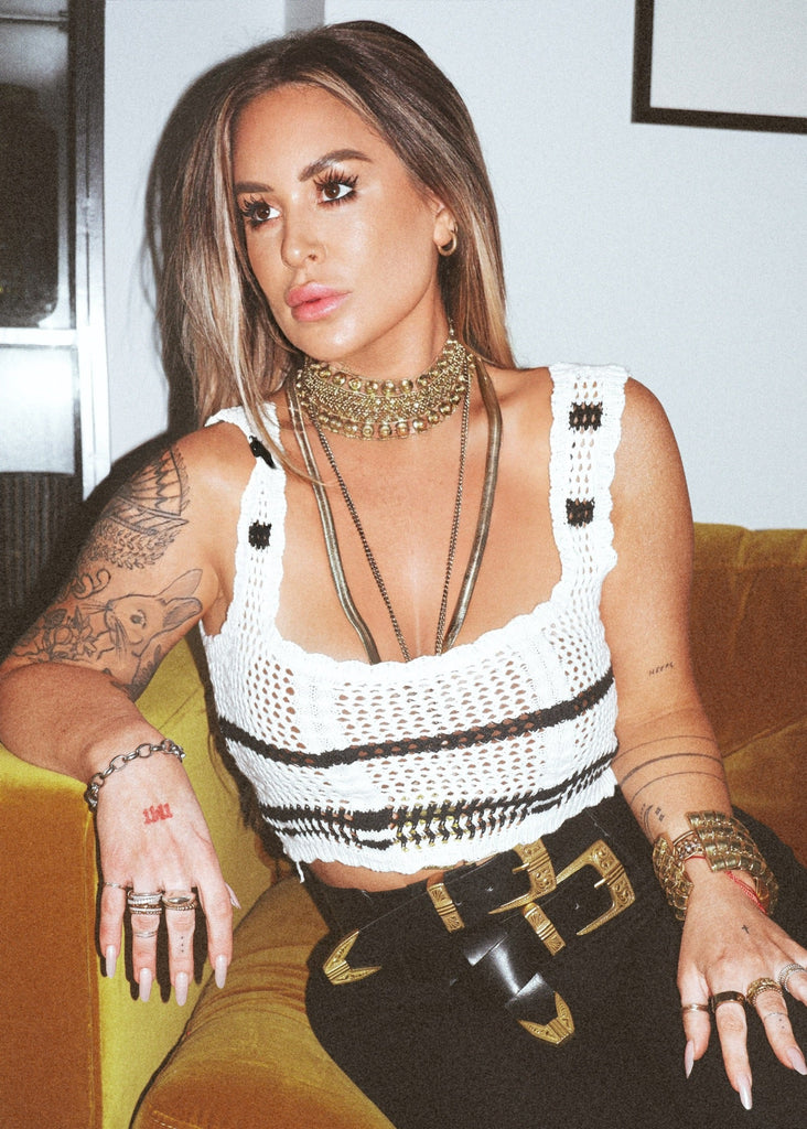 pebby forevee Vest DAISY KNIT TOP