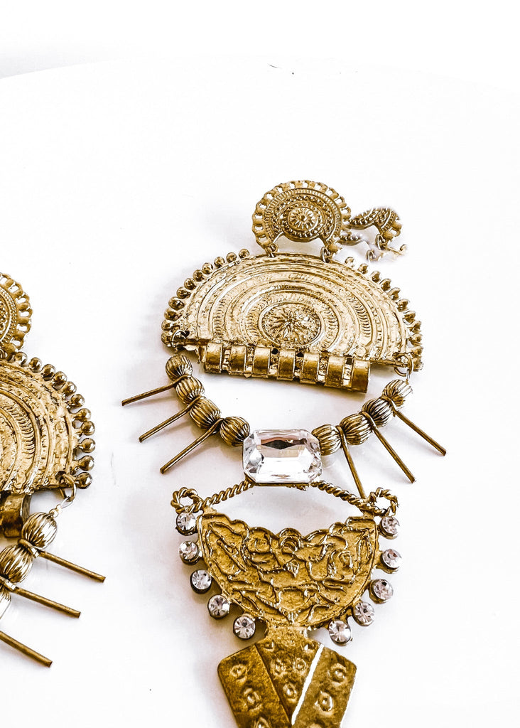 pebby forevee Earring Gold EROPE OVERSIZED STATEMENT EARRINGS