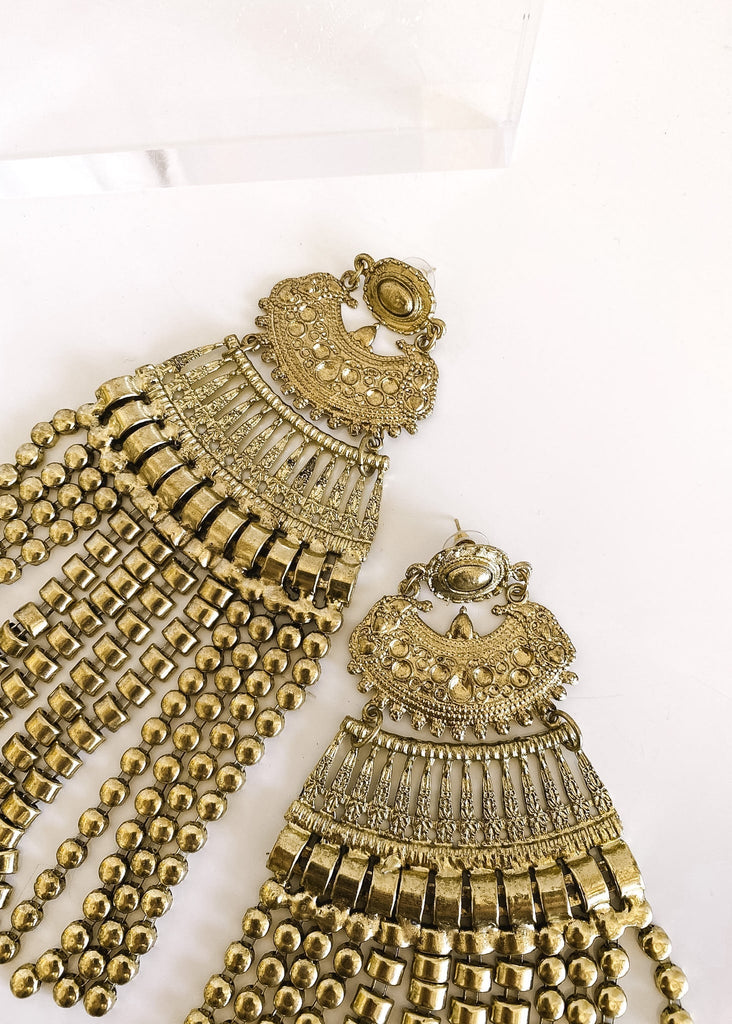 pebby forevee Earring Gold TYNETT OVERSIZED STATEMENT EARRINGS