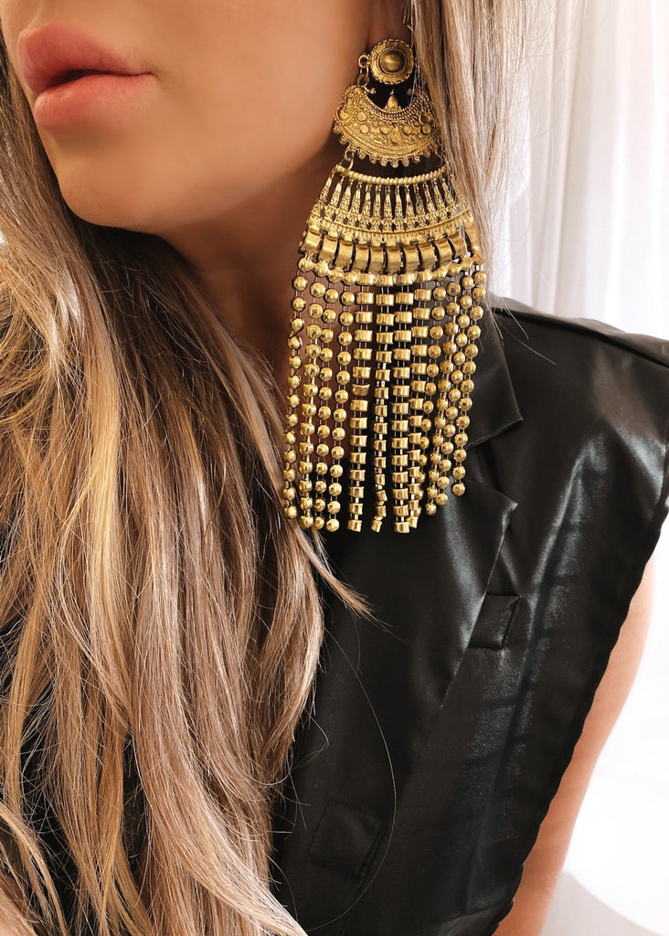 pebby forevee Earring Gold TYNETT OVERSIZED STATEMENT EARRINGS