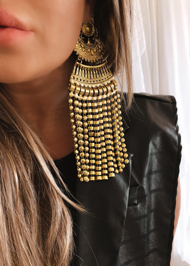 pebby forevee Earring Gold TYNETT OVERSIZED STATEMENT EARRINGS