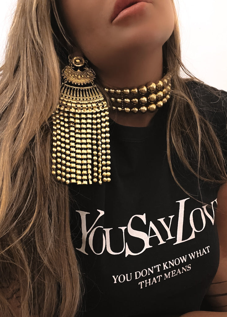 pebby forevee Earring Gold TYNETT OVERSIZED STATEMENT EARRINGS