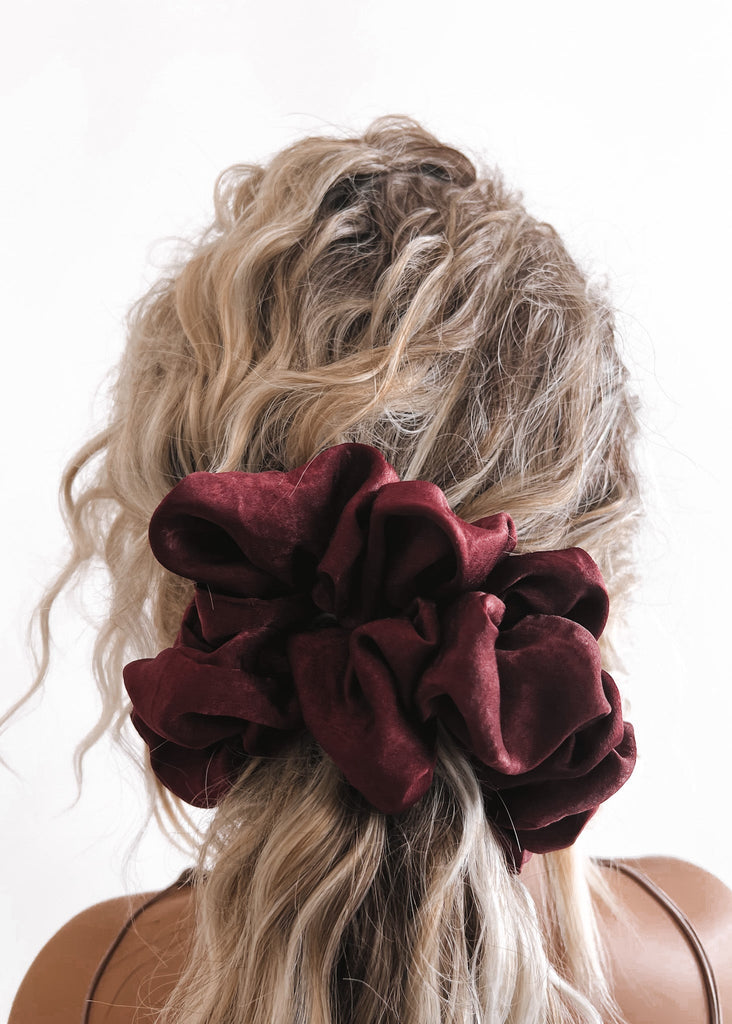 pebby forevee Merlot FOR THICK HAIR SUPER STRETCH SCRUNCHIE