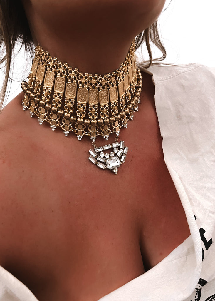 pebby forevee Necklace Gold ADES CHOKER NECKLACE