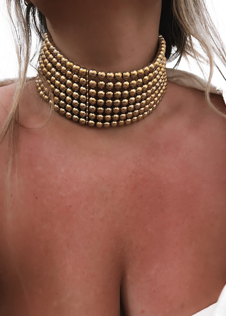 pebby forevee Necklace Gold ASIM WIDE CHOKER NECKLACE