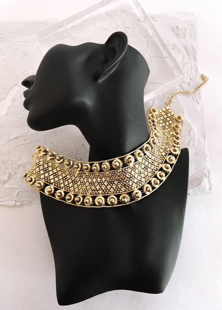 pebby forevee Necklace Gold ATTENDANCE CHOKER NECKLACE