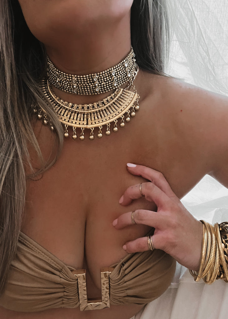 pebby forevee Necklace Gold ORENDA CHOKER CHAIN NECKLACE