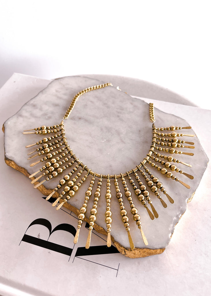 pebby forevee Necklace Gold QUILLAN STATEMENT NECKLACE