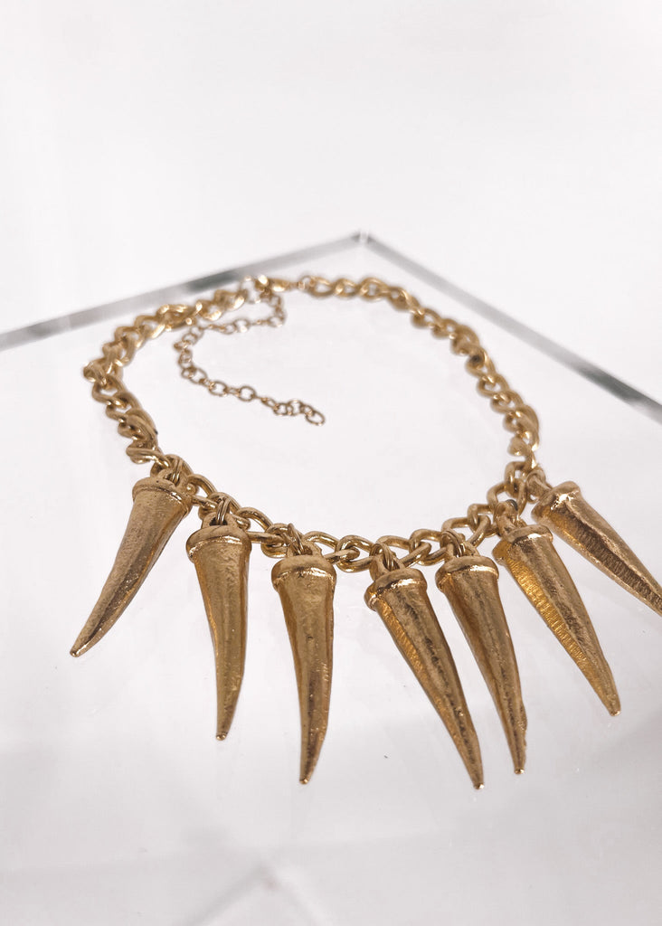 pebby forevee Necklace Gold SAWTOOTH  STATEMENT NECKLACE