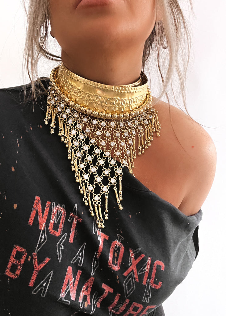 pebby forevee Necklace Gold SENSATION STATEMENT CHOKER NECKLACE