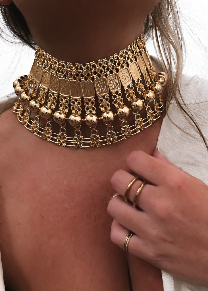 pebby forevee Necklace Gold VILLIAN CHOKER NECKLACE