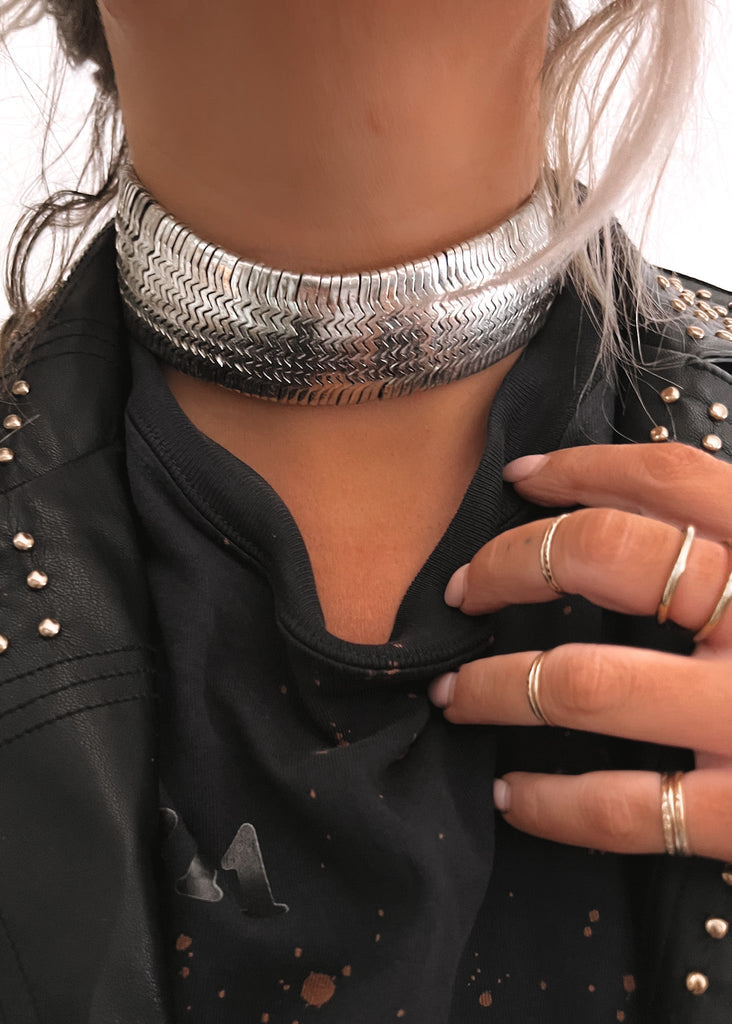 pebby forevee Necklace Silver RATION CHOKER NECKLACE