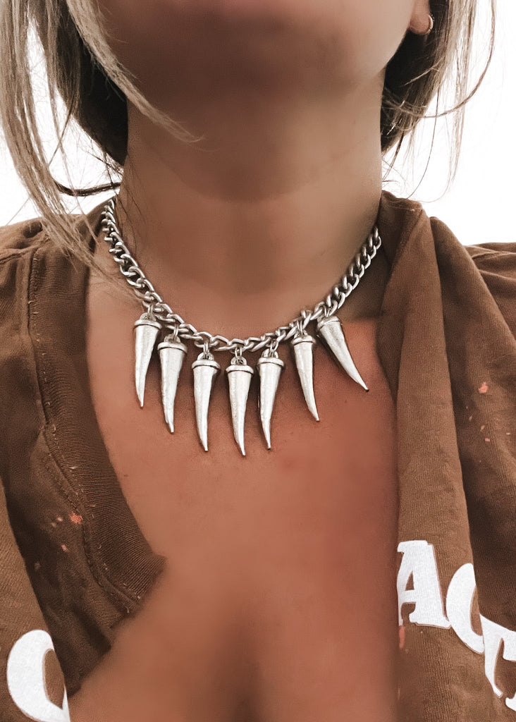 pebby forevee Necklace Silver SAWTOOTH STATEMENT NECKLACE