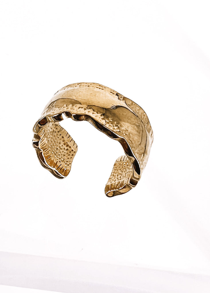 pebby forevee Ring Gold CHUNKY TEXTURED 18K GOLD PLATED RING