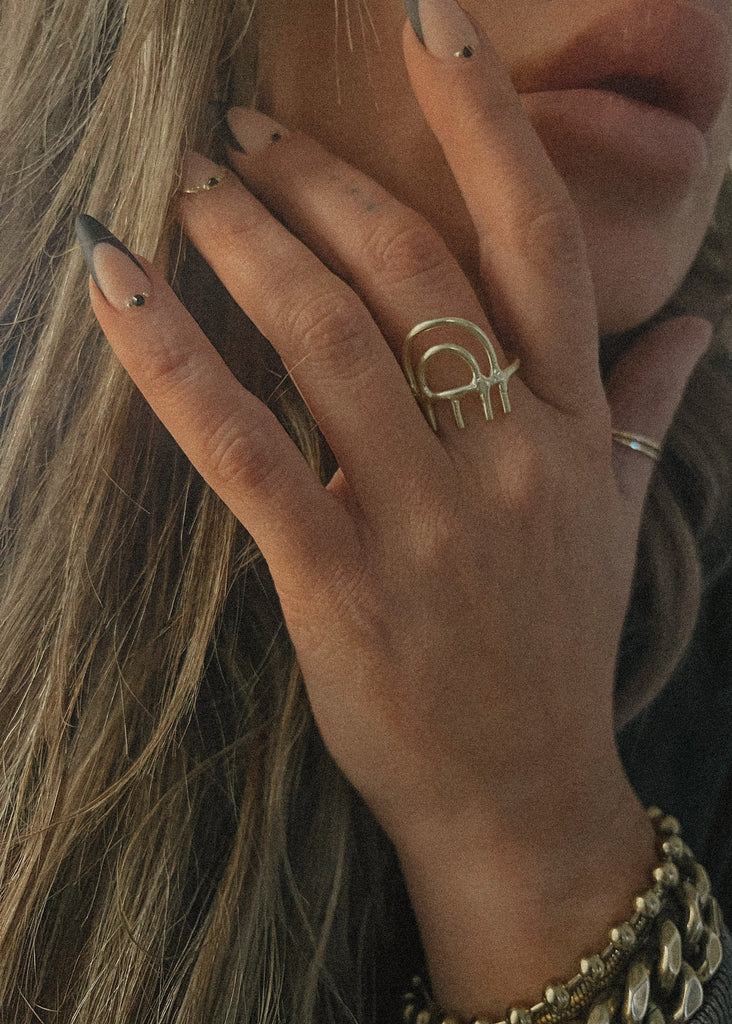 pebby forevee Ring Gold GOOD POINT STATEMENT RING