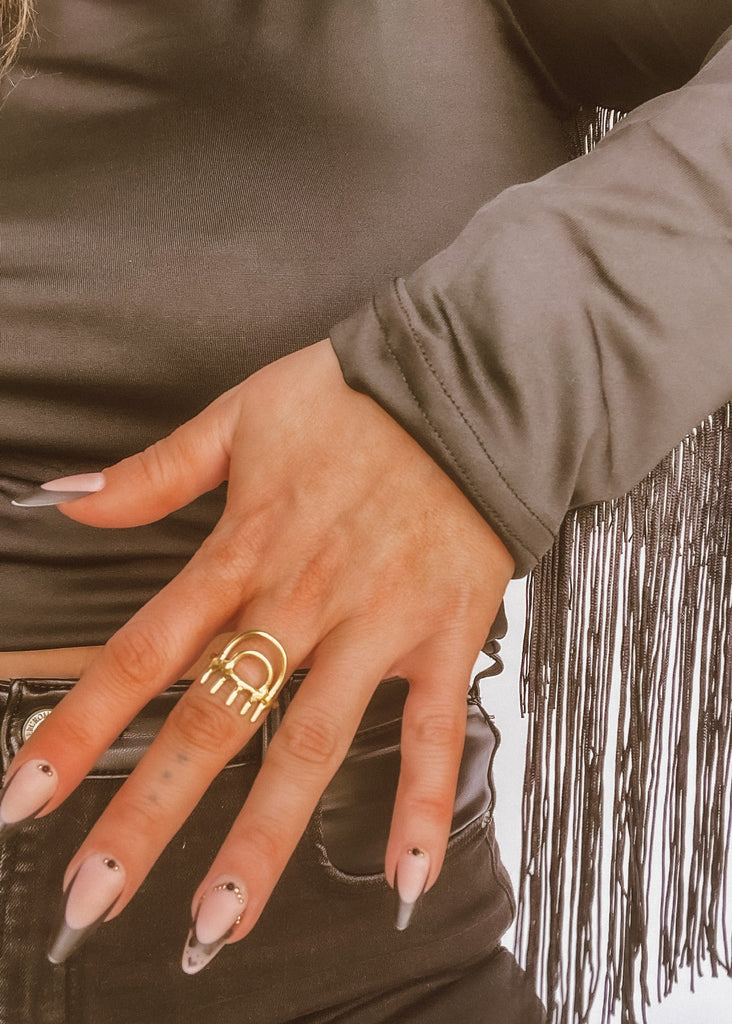 pebby forevee Ring Gold GOOD POINT STATEMENT RING