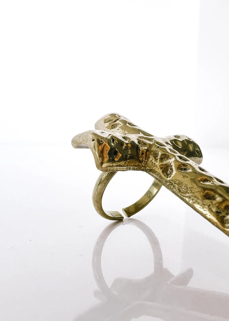 pebby forevee Ring Gold OVERSIZED CROSS STATEMENT RING (gold)