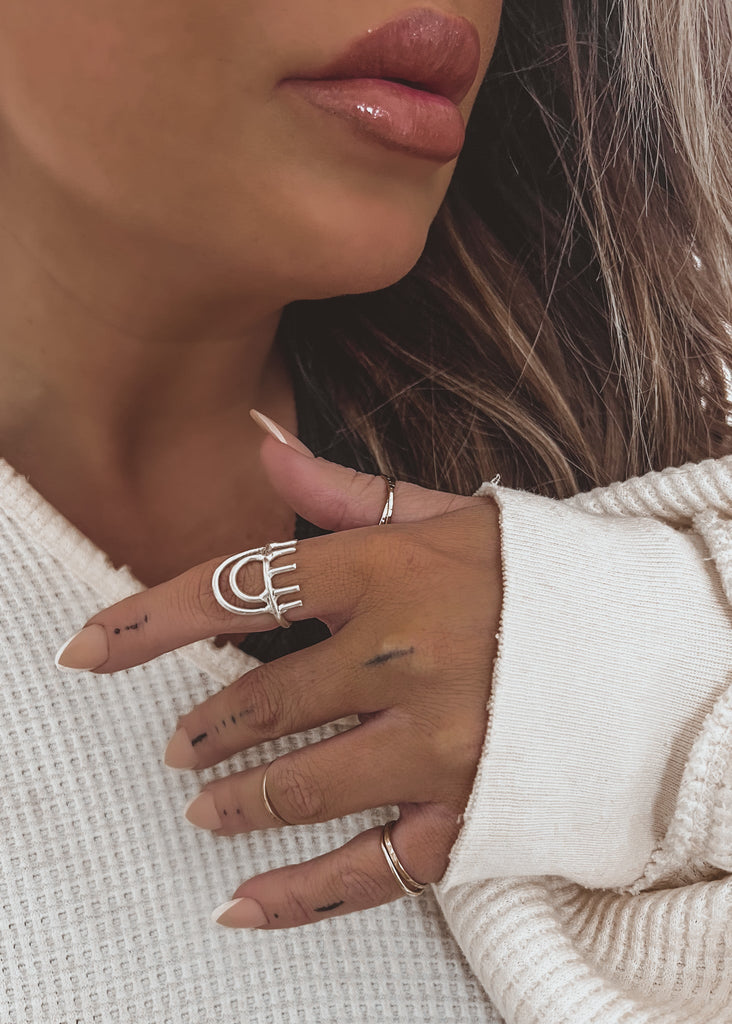 pebby forevee Ring Silver GOOD POINT STATEMENT RING