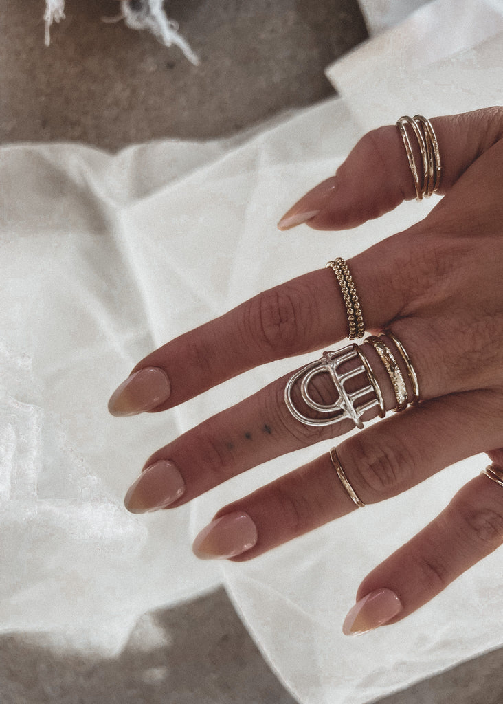 pebby forevee Ring Silver / Ivory GOOD POINT STATEMENT RING