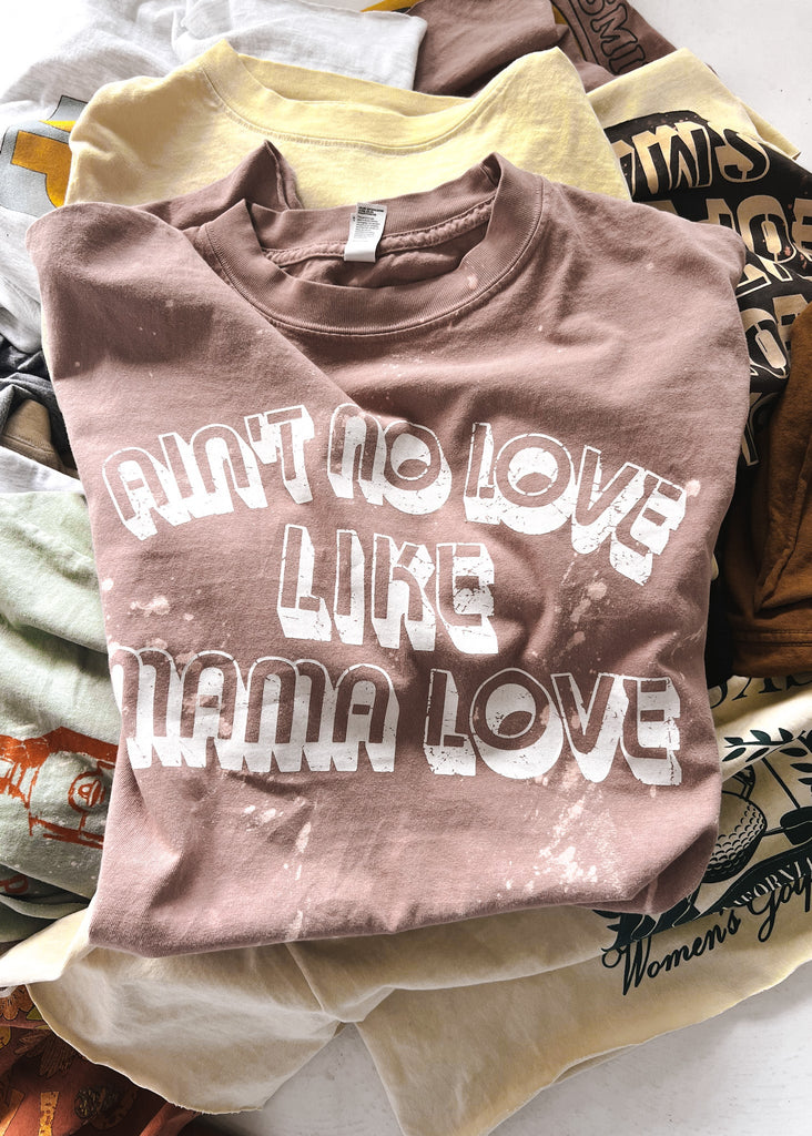 pebby forevee Side Slit Tee AIN'T NO LOVE LIKE MAMA LOVE BLEACHED OUT SIDE SLIT TEE