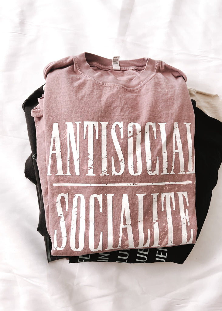 pebby forevee Side Slit Tee ANTISOCIAL SOCIALITE BLEACHED OUT SIDE SLIT TEE