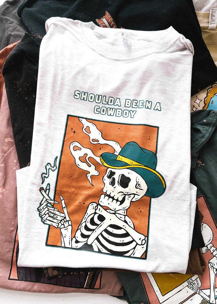 pebby forevee Side Slit Tee COWBOY SKELETON SIDE SLIT TEE