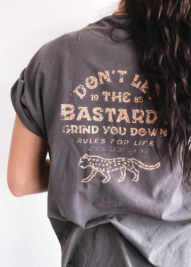 pebby forevee Side Slit Tee DON'T LET THE BASTARDS GET YOU DOWN SIDE SLIT WOMEN'S GRAPHIC TEE