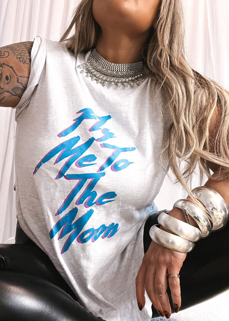 pebby forevee Side Slit Tee FLY ME TO THE MOON SIDE SLIT TEE