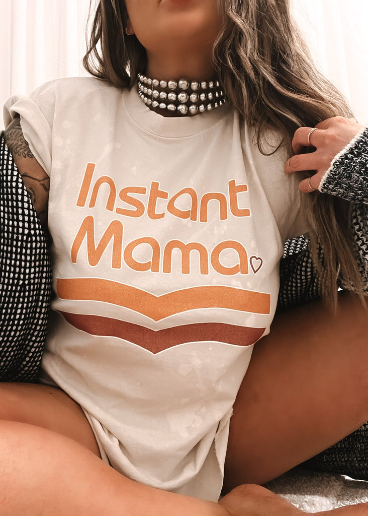 pebby forevee Side Slit Tee INSTANT MAMA BLEACHED OUT SIDE SLIT TEE