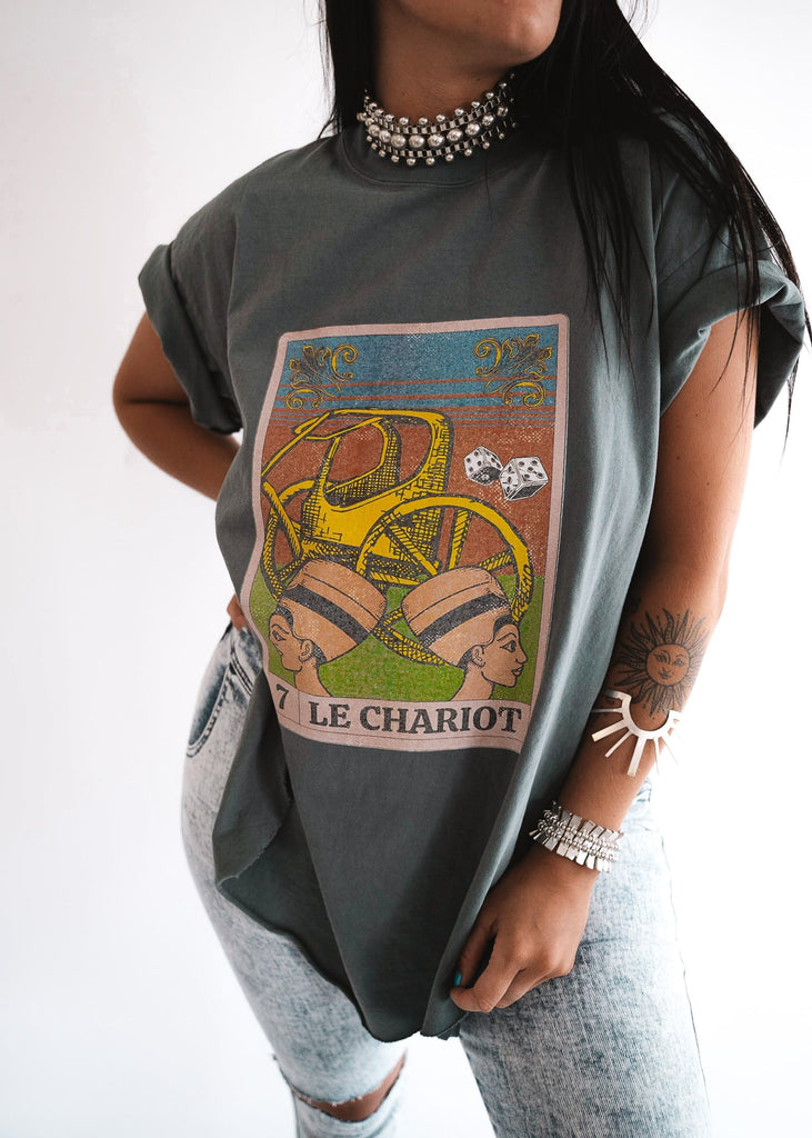 pebby forevee Side Slit Tee LE CHARIOT TAROT SIDE SLIT TEE