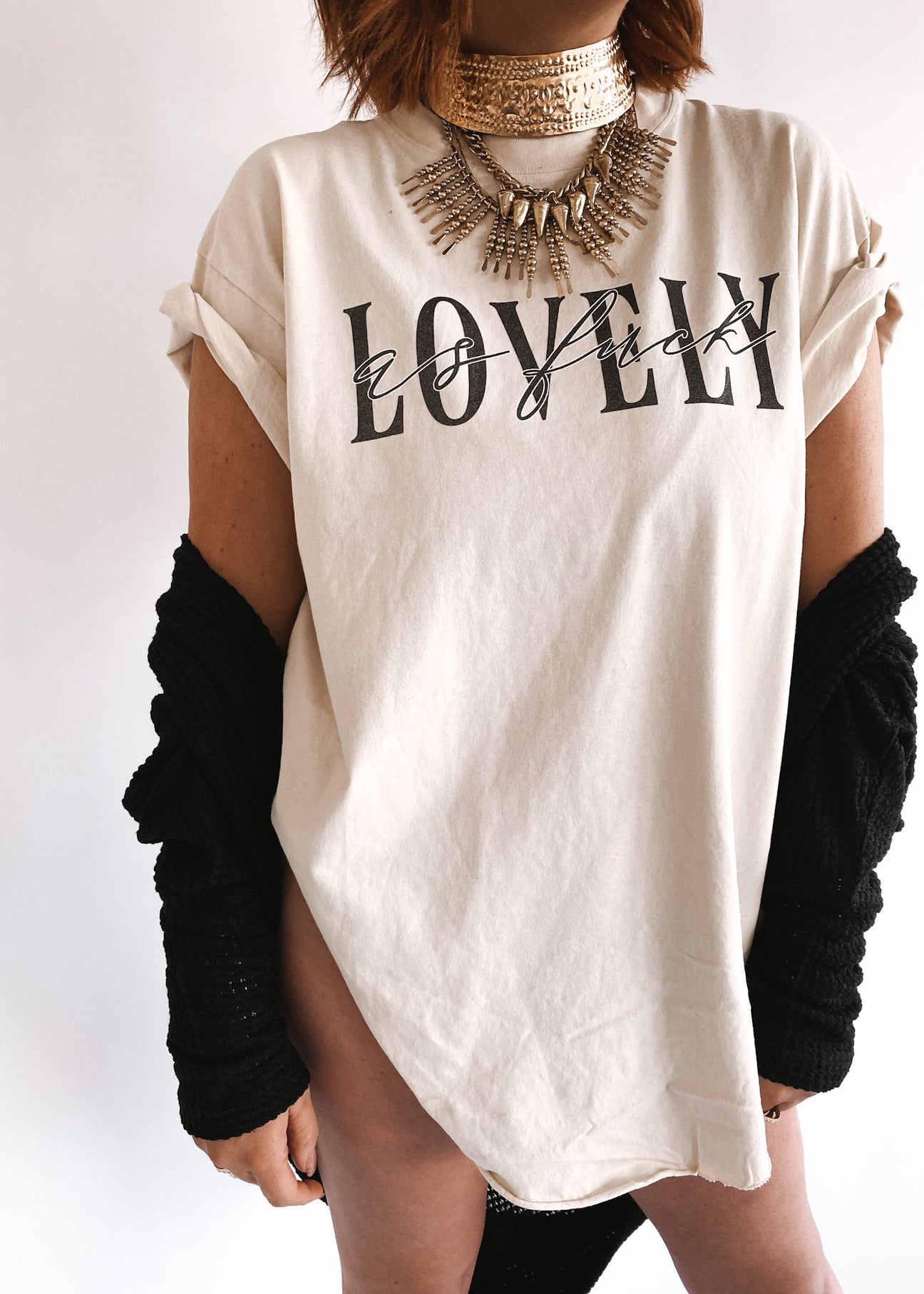 pebby forevee Side Slit Tee LOVELY AS F*CK SIDE SLIT TEE