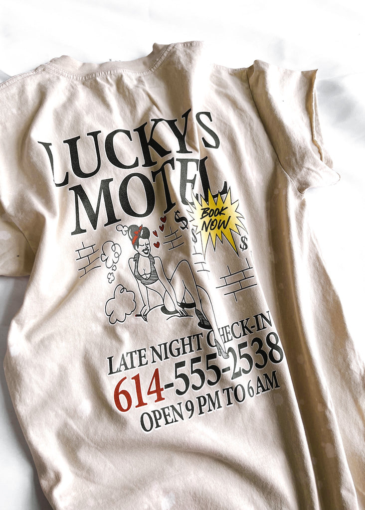 pebby forevee Side Slit Tee LUCKY'S MOTEL BLEACHED OUT SIDE SLIT TEE