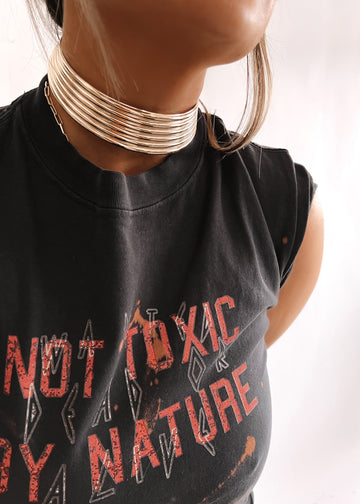 pebby forevee Side Slit Tee NOT TOXIC BY NATURE BLEACHED OUT SIDE SLIT TEE