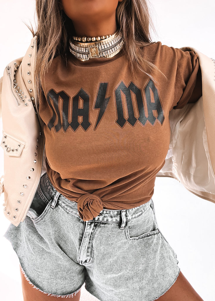 ROCK OUT MAMA SIDE SLIT TEE – Pebby Forevee