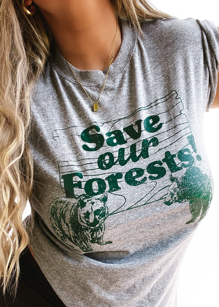 pebby forevee Side Slit Tee SAVE OUR FORESTS SIDE SLIT TEE