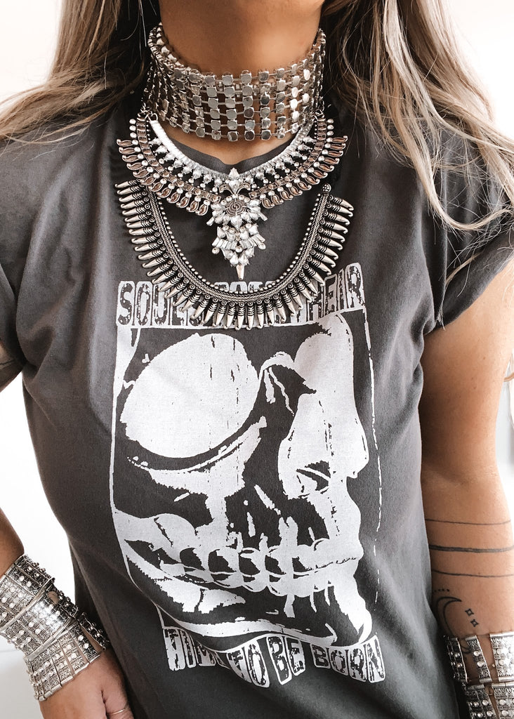 pebby forevee Side Slit Tee SOULS TAKE THEIR TIME TO BE BORN SIDE SLIT TEE